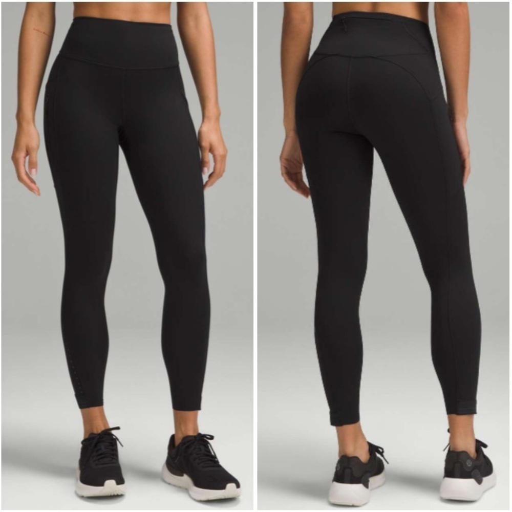 Lululemon Fast and Free High-Rise Tight 25" 3 Pockets *Glow Black Size 2 NWT New